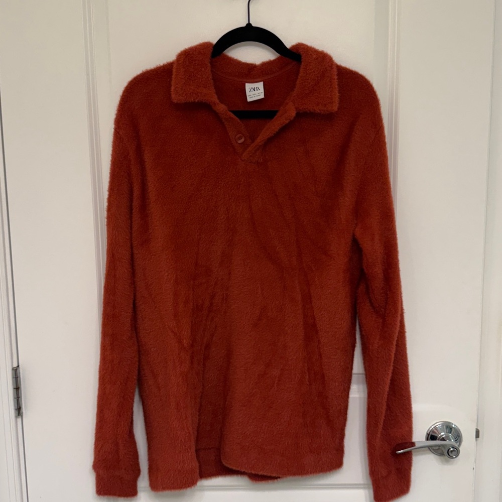 Zara Red Fleece Pullover